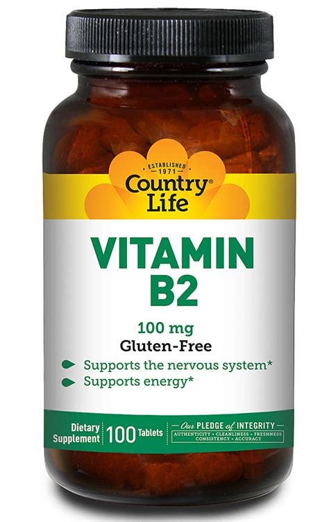 Country Life Vitamin B 2 100 Mg 100 Tablets Vitacost