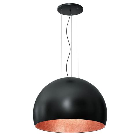 Luminex lampa wisząca 3 4 Bool 1 E27 czarno miedziana Ø80cm 1626