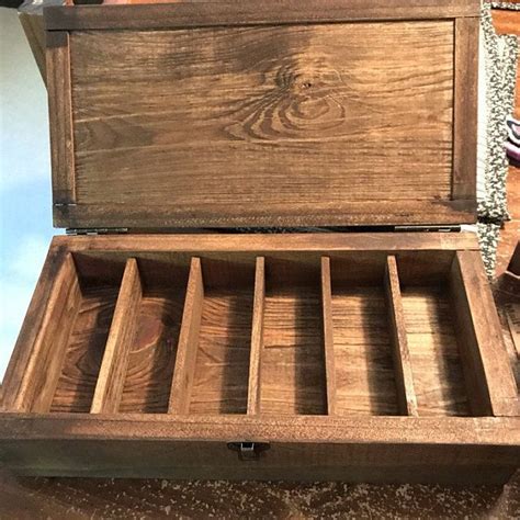 Divided Wooden Pocket Knife Storage Case With 6 Sections Personalized