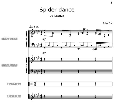 Spider Dance Sheet Music For Piano Drum Set Violin