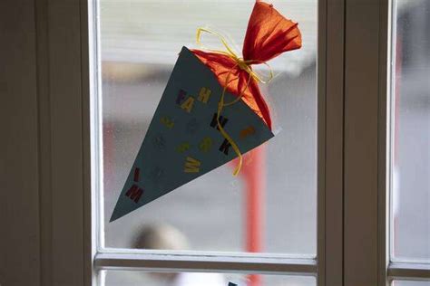 Paper School Bag At The Window On The Schoolyard Of The Anne Frank