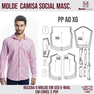 Molde Camisa Social Esporte Fino Masculina Manga Longa Pp Camisas