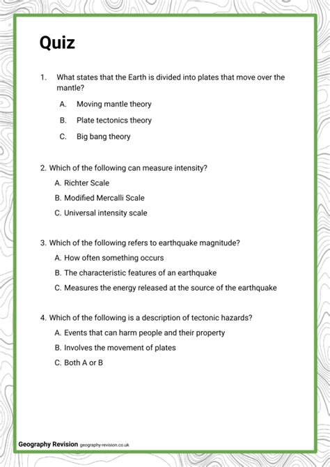 A Level Tectonic Hazards Geography Revision Notes