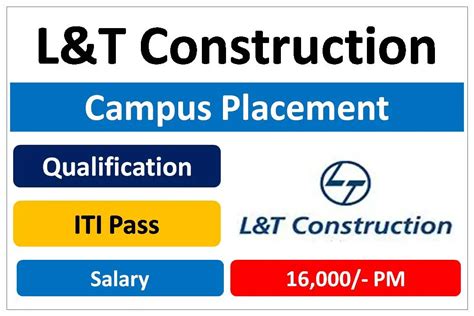 L T Construction Campus Placement 2023 Free ITI Job Check Eligibility