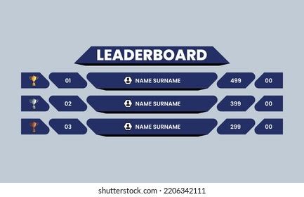 Leaderboard Template Design Game Leaderboard Abstract Stock Vector ...