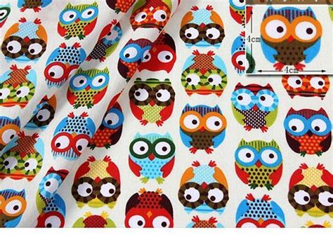 Cute Owl Print Cotton Fabric Kids Fabric Qx68 Timeless Treasures