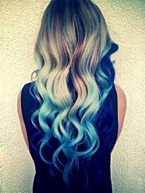 Turquoise Blue Ombre Hair Hair Styles Blue Tips Hair