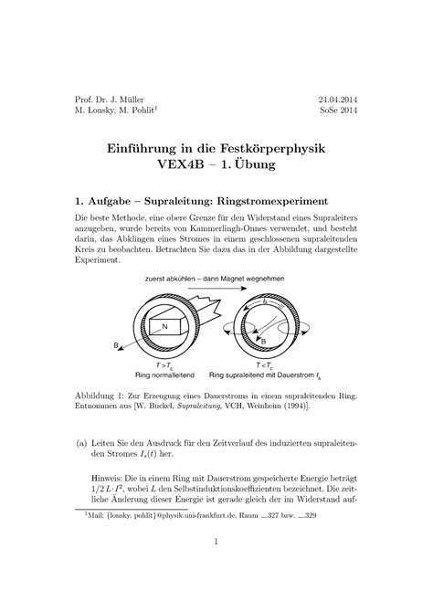 Ubungen Loesungen Prof Dr J Muller M Lonsky M Pohlit