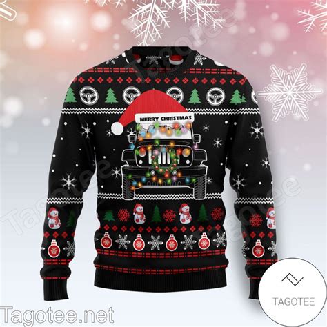 Jeep Merry Christmas Xmas Ugly Christmas Sweater Tagotee