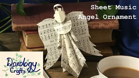 DIY Sheet Music Paper Angel Ornament Tutorial How To Doxology Crafts