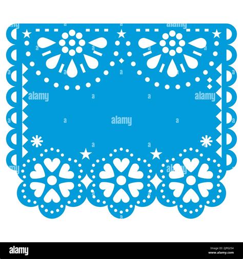 Papel Picado Vector Template Design With Blank Space For Text Inspired