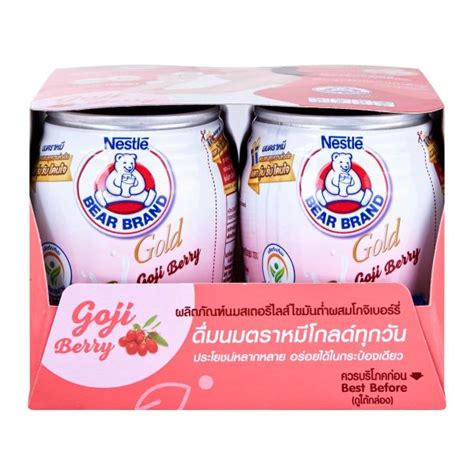 Sữa Gấu Ít Béo Nestle Bear Brand Gold Vị Goji Berry 140ml lốc 4 lon