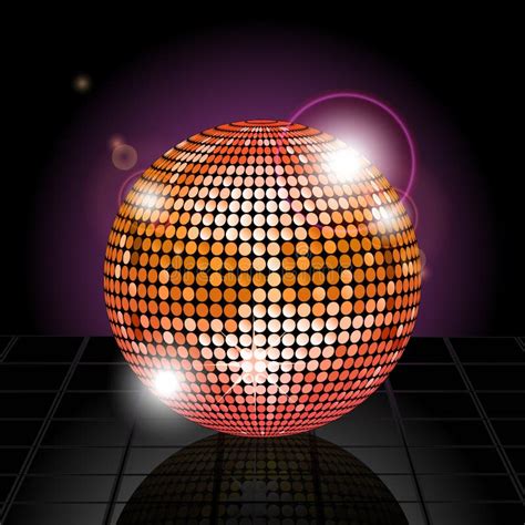 Gold Disco Ball And Mosaic Background Stock Vector Illustration Of