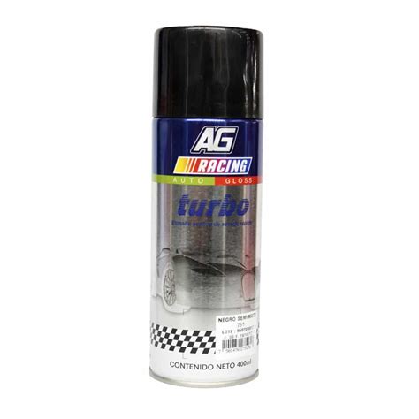 Pintura Aerosol Turbo Negro Semimate De 400ML Acuario AT75105