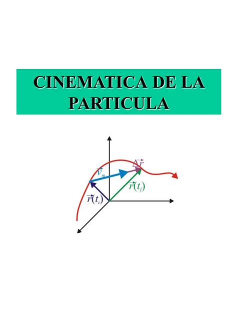 Cinematica De La Particula Objetivos Conocer C Mo Se Describe El