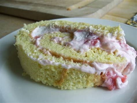 Jelly Roll Cake with Strawberry Cream Filling Cakes Baking Recipes