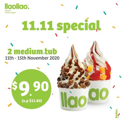 Enjoy 2 Medium Llaollao Tubs For Only S990 At All Outlets Promotion