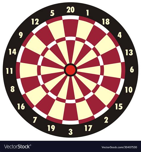 Bullseye board game 20 section Royalty Free Vector Image