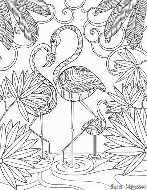 Coloriage Flamant rose Sans Dépasser