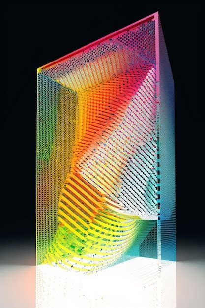 Premium Photo A Colorful Glass Block With A Rainbow Pattern