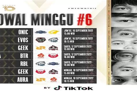 Jadwal MPL ID S10 Regular Season Minggu Keenam Lengkap Dengan Link