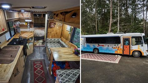 Beautiful Diy Bus Conversion Into Luxury Rv Built Using Salvaged