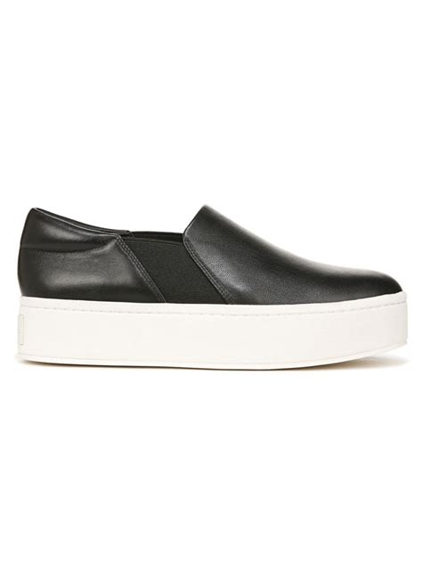 Shop Vince Warren Leather Platform Slip On Sneakers Saks Fifth Avenue