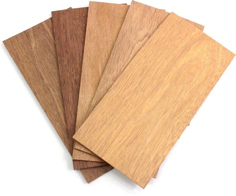 Wodewa Placage De Bois 4mm Lot De 5 Plaques 30x14cm I Merbau Feuille De