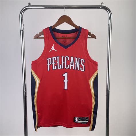 Zion Williamson 1 New Orleans Pelicans Red White Nola Home Jersey Men