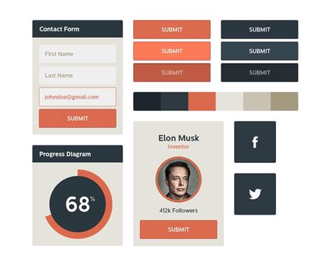 50 Free Flat Style Ui Kits