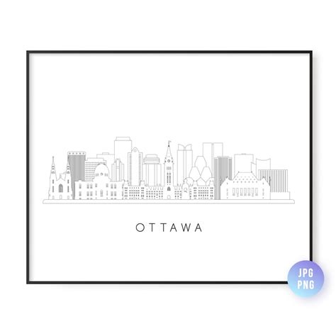 Ottawa Skyline Print. Ottawa City Skyline Line Art. Instant Download ...