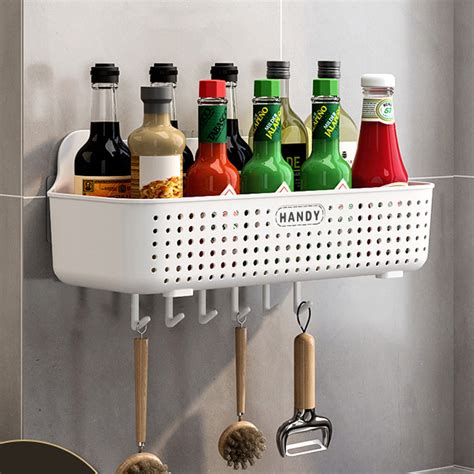 Xchenda Kitchen Supplies Storage Rack Wall Mounted Storage Basket With