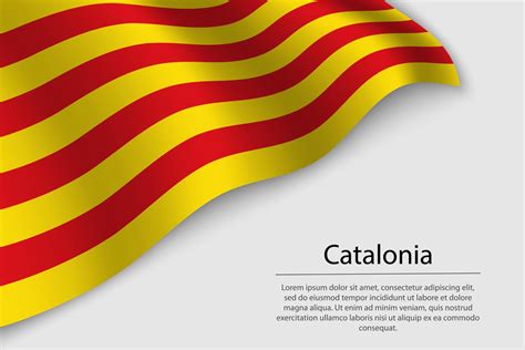 Wave flag of Catalonia is a region of Spain. Banner or ribbon 21828333 ...