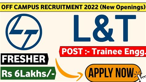 L T Recruitment 2022 Fresher Eligible L And T Recruitment 2022 L