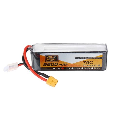 ZOP Power 11 1V 5500mAh 75C 3S Lipo Battery XT60 Plug For RC Car