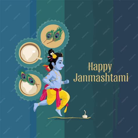 Premium Vector Lord Krishna Janmashtami Indian Festival Celebration