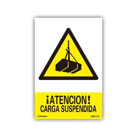 Señal De Advertencia Pictograma Atención Carga Suspendida