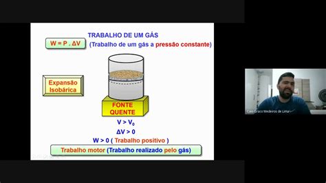 Termologia Ao Vivo Cap Gases Perfeitos Aula Trabalho De Um G S