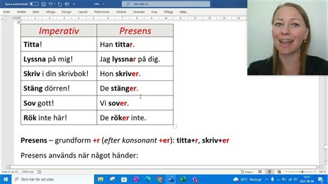 Imperativ Verbets Grundform Rivstart A1a2 Kapitel 3 Youtube