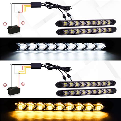 Luces De Circulaci N Diurna De Pulgadas Luces Led Blancas De V