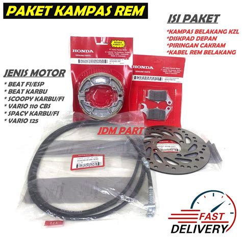 Jual Paket Komplit Kampas Rem Belakang Tromol Kabel Rem Dispad