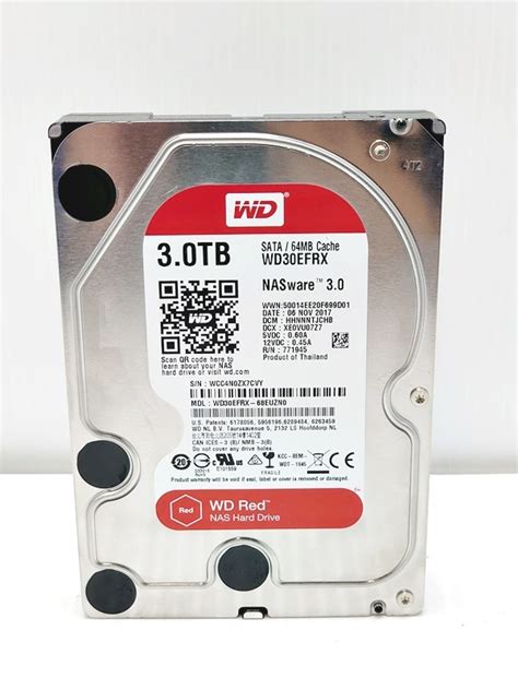 下松 Western Digital WD Red HDD 3 0TB WD30EFRX ① 0464 E220214J04B JB14C