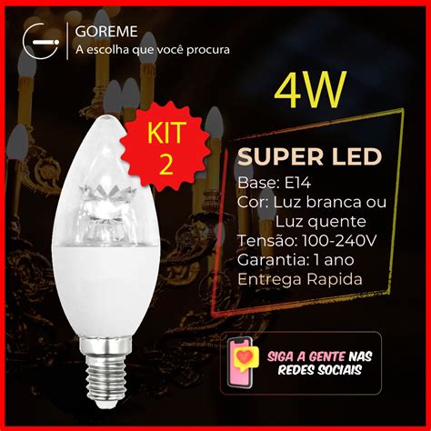 Kit L Mpada Led Para Lustre Vela W E Decora O Bivolt Branco Frio