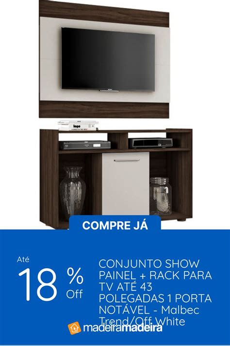 Conjunto Show Painel Rack Para Tv At Polegadas Porta Not Vel