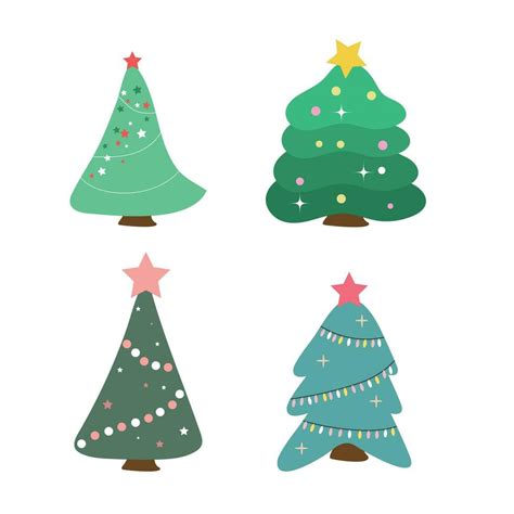 Cute christmas trees. A set of Christmas trees. 28013635 Vector Art at ...