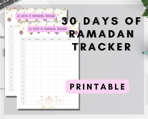 Ramadan Planner Printable Ramadan Planner Ramadan Tracker Days Of