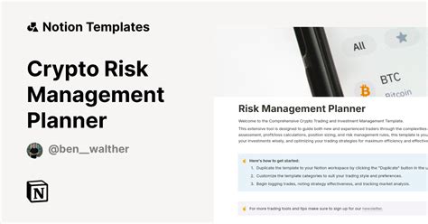 Crypto Risk Management Planner Template Notion Marketplace