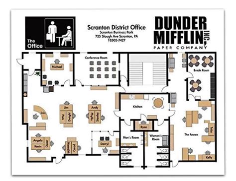 Dunder Mifflin Map Office Floor Plan Office Layout Plan Floor Plans