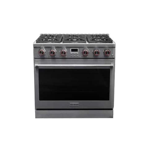 Magic Chef 36 In 6 Burner Slide In Gas Range In Stainless With Convection Mcspg36sl The Home