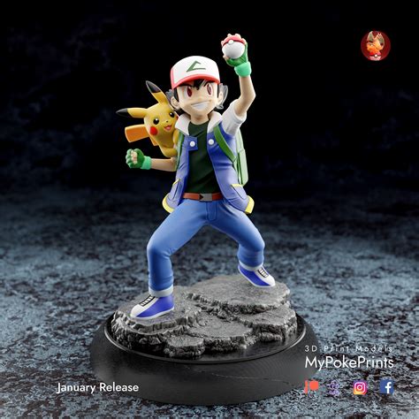 Pokemon Ash Ketchum Champion Trophy 3D Model 3D Printable CGTrader